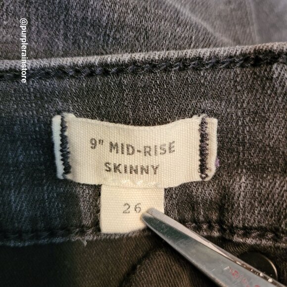 Madewell Jeans 26 Skinny 9" High Rise Black Sea Wash H2230 Tummy Control Stretch - Picture 6 of 14